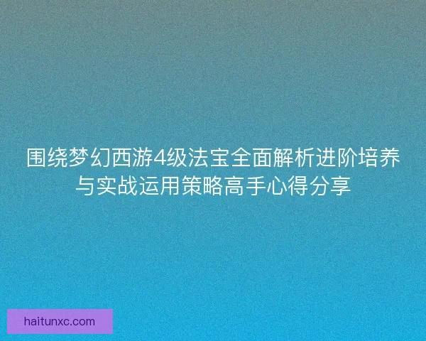 围绕梦幻西游4级法宝全面解析进阶培养与实战运用策略高手心得分享