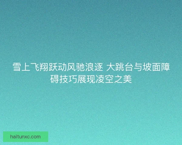 雪上飞翔跃动风驰浪逐 大跳台与坡面障碍技巧展现凌空之美